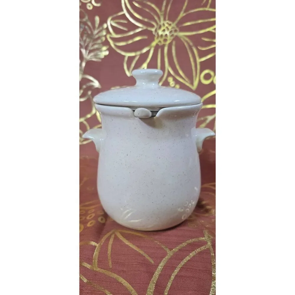Mid-century Stoneware with Internal Strainer Insert